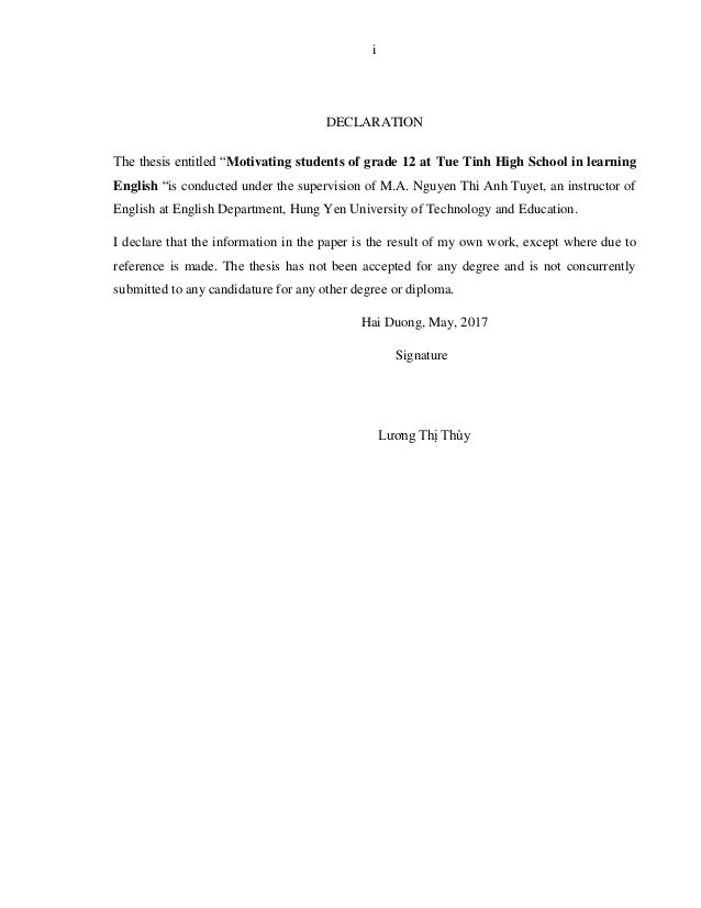 thesis about motivation in learning english